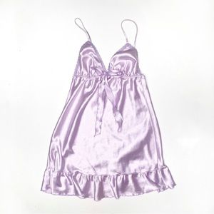 Victoria’s Secret Satin Chemise Nightie Bow Lavender S